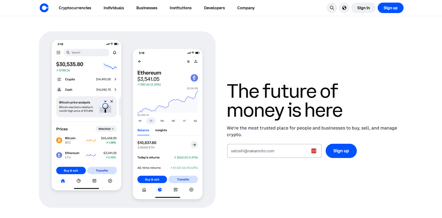 Interface of the best crypto trading app for beginners